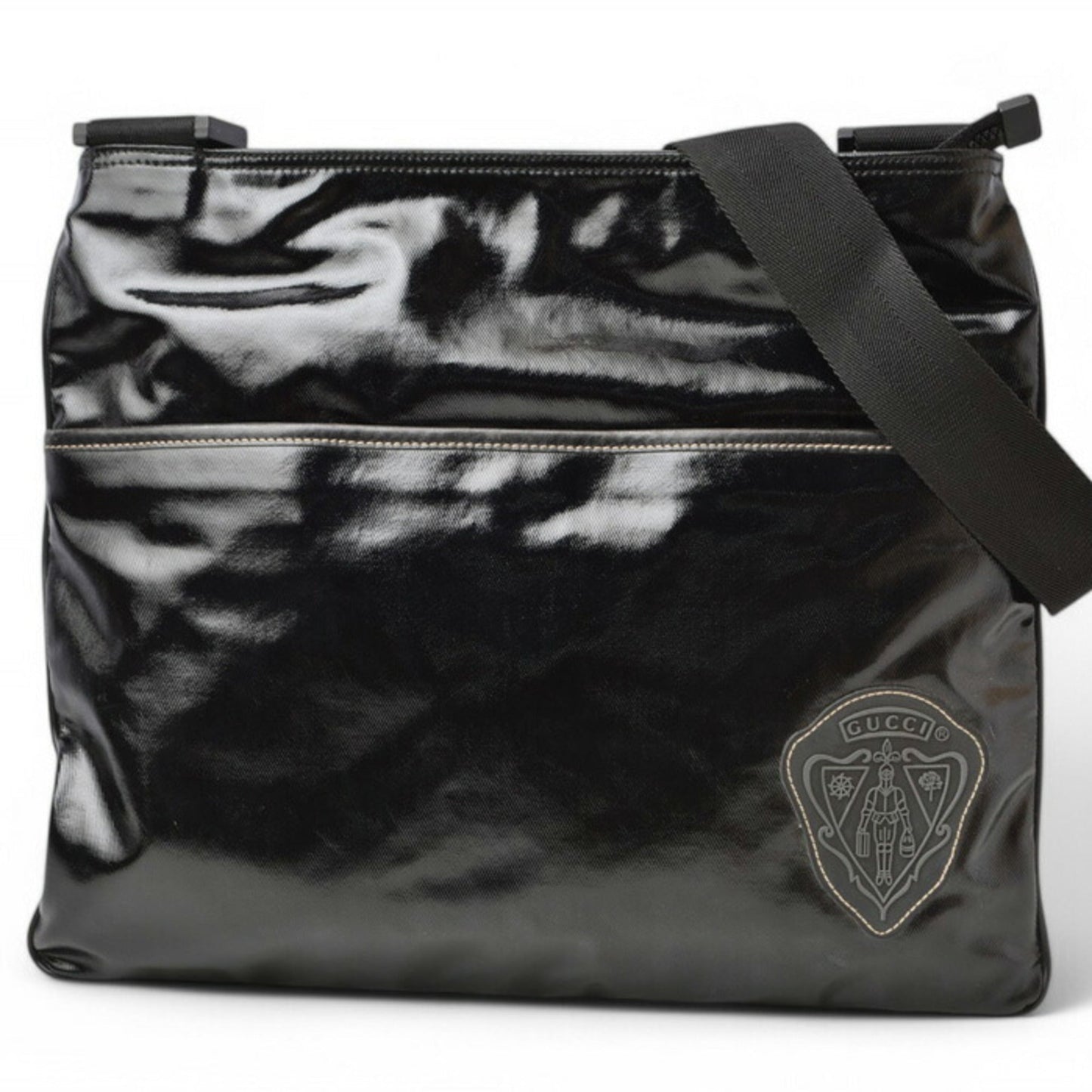 Gucci Black Coated Canvas Shoulder Bag