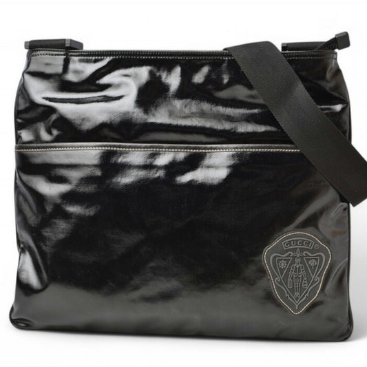 Gucci Black Coated Canvas Shoulder Bag