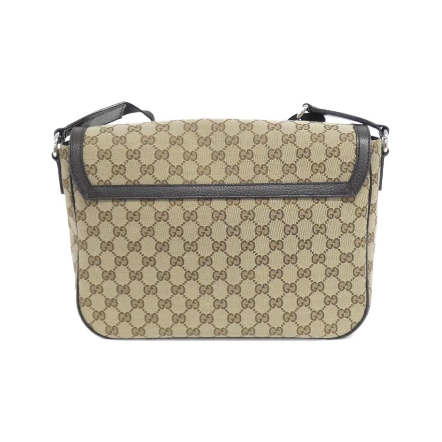 Gucci Gg Canvas Beige Brown Gg Canvas Leather Shoulder Bag