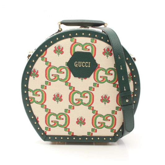 Gucci Beige Green Multi-Color Pvc Leather Handbag