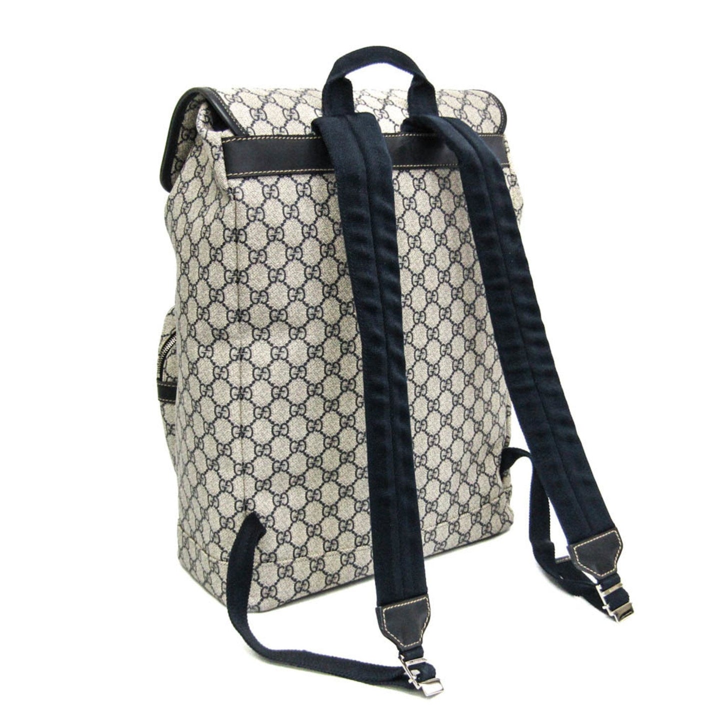 Gucci Beige Navy Gg Supreme Backpack