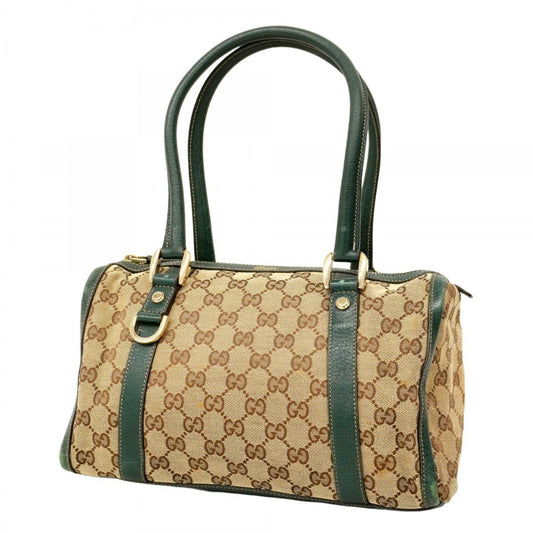 Gucci Brown Green Canvas Handbag