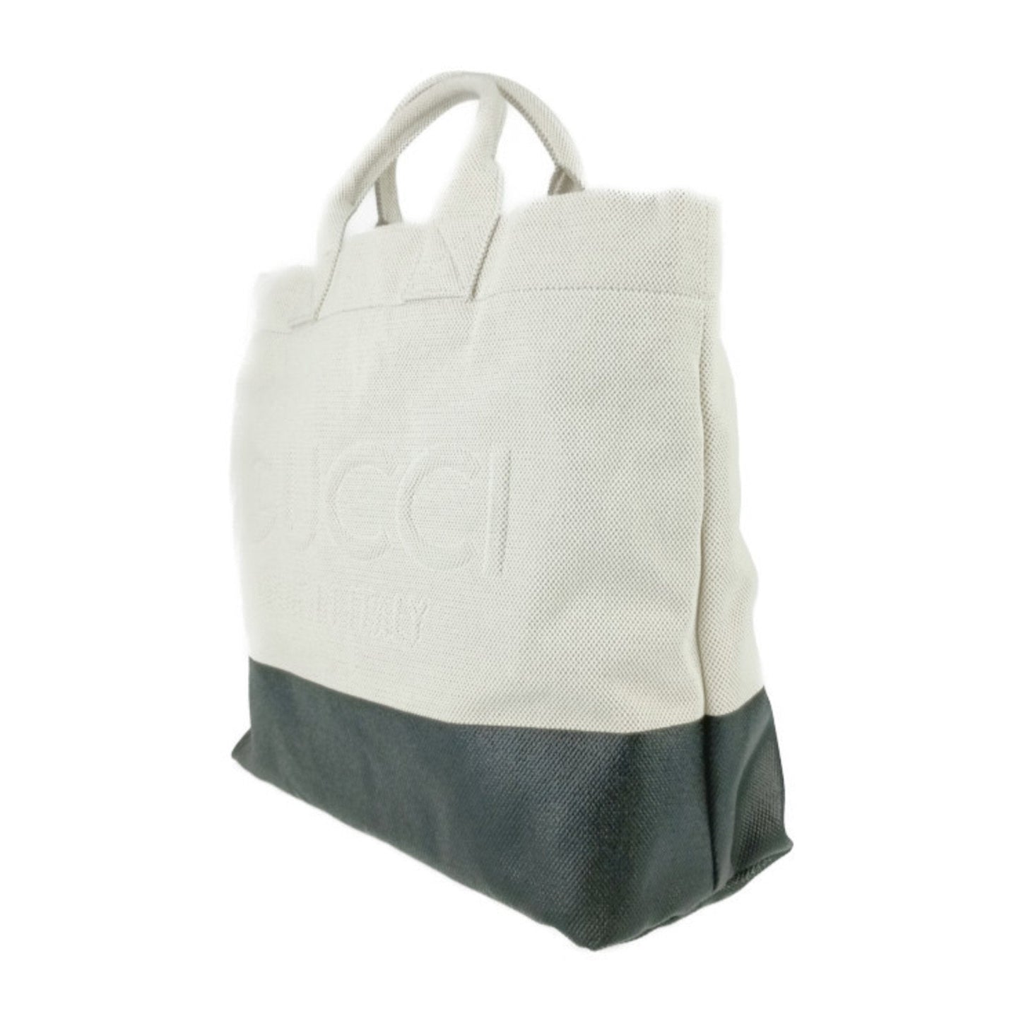 Gucci Black Ivory Canvas Handbag Shoulder Bag Tote Bag