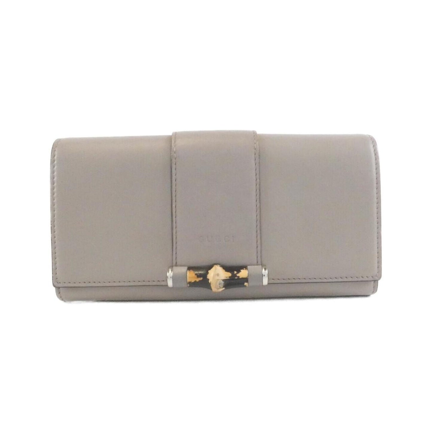 Gucci Gray Leather Long Wallet (Bi-Fold)