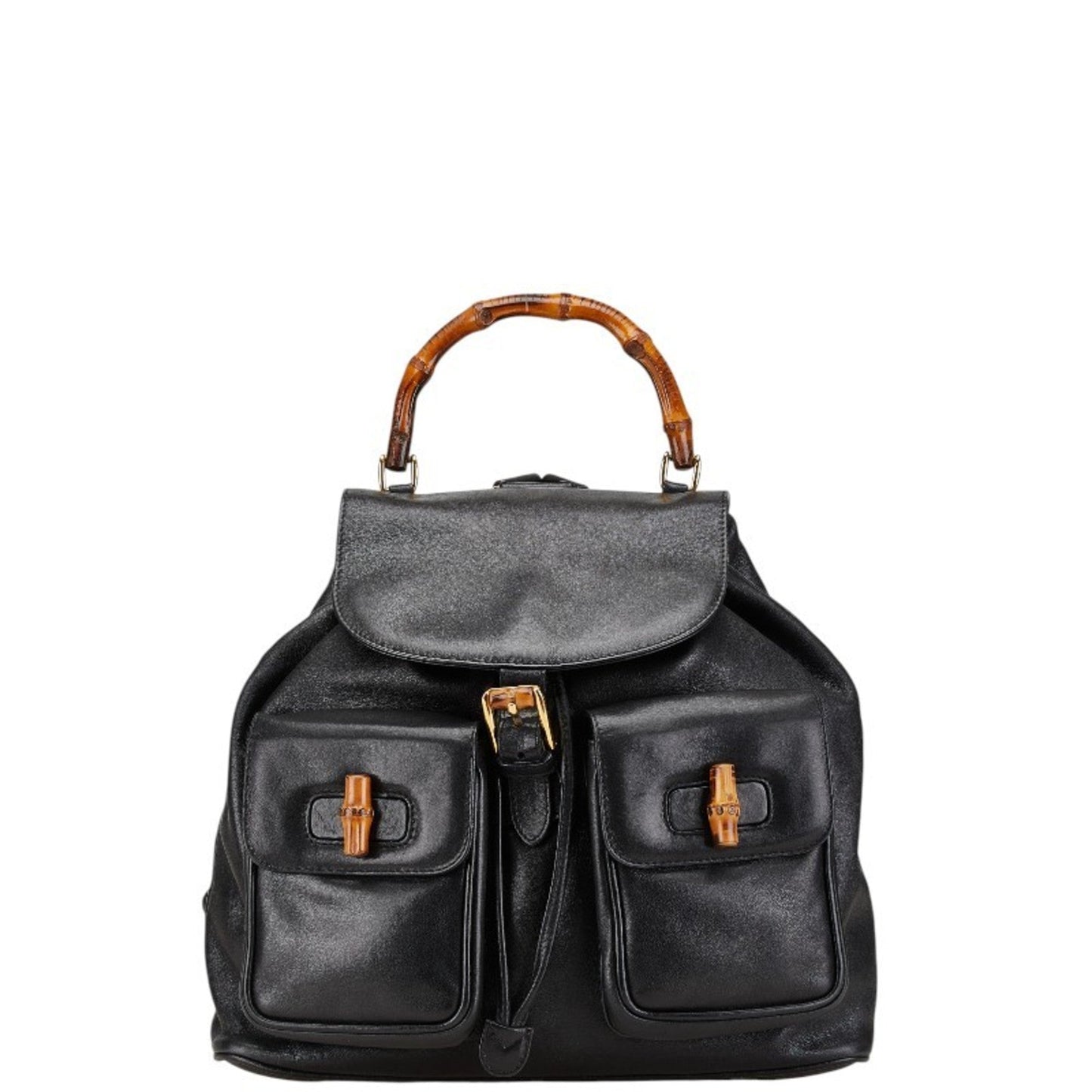 Gucci Black Leather Backpack Handbag