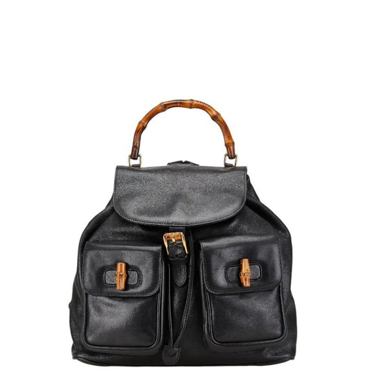 Gucci Black Leather Backpack Handbag