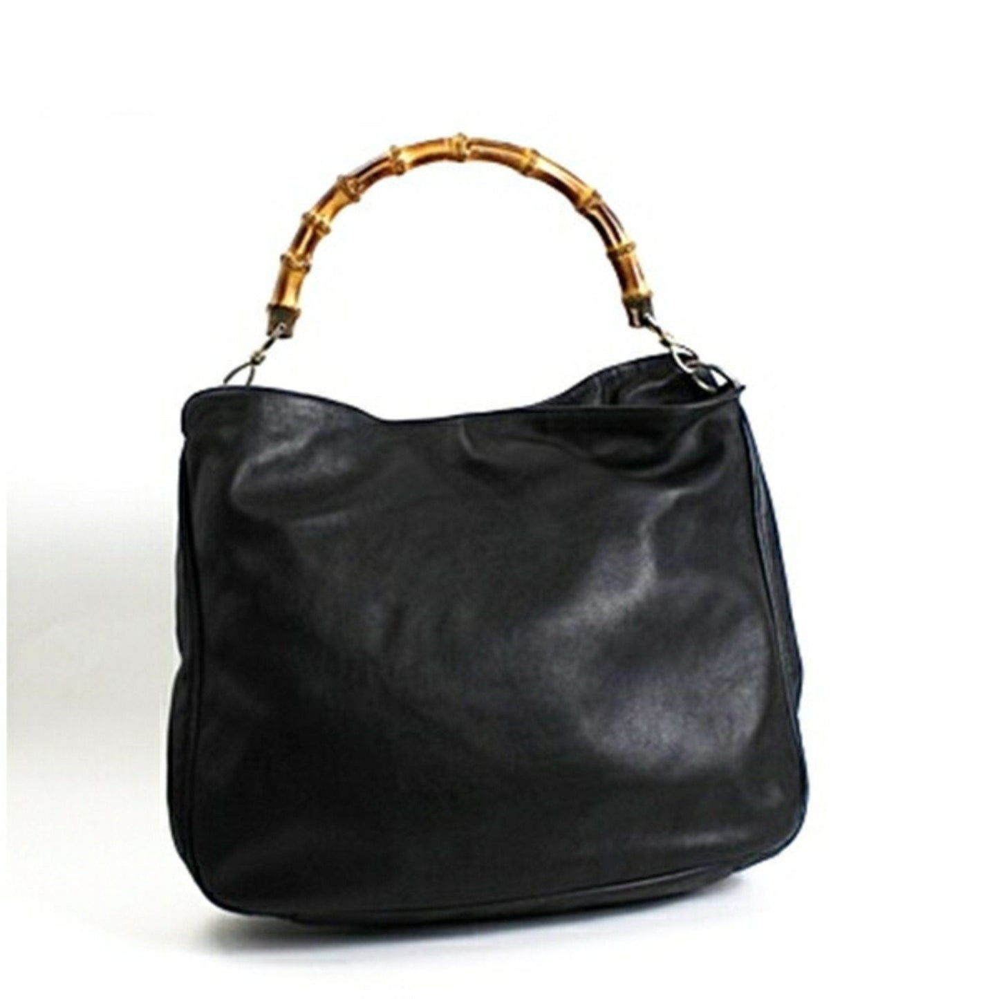 Gucci Black Gray Leather Handbag Shoulder Bag