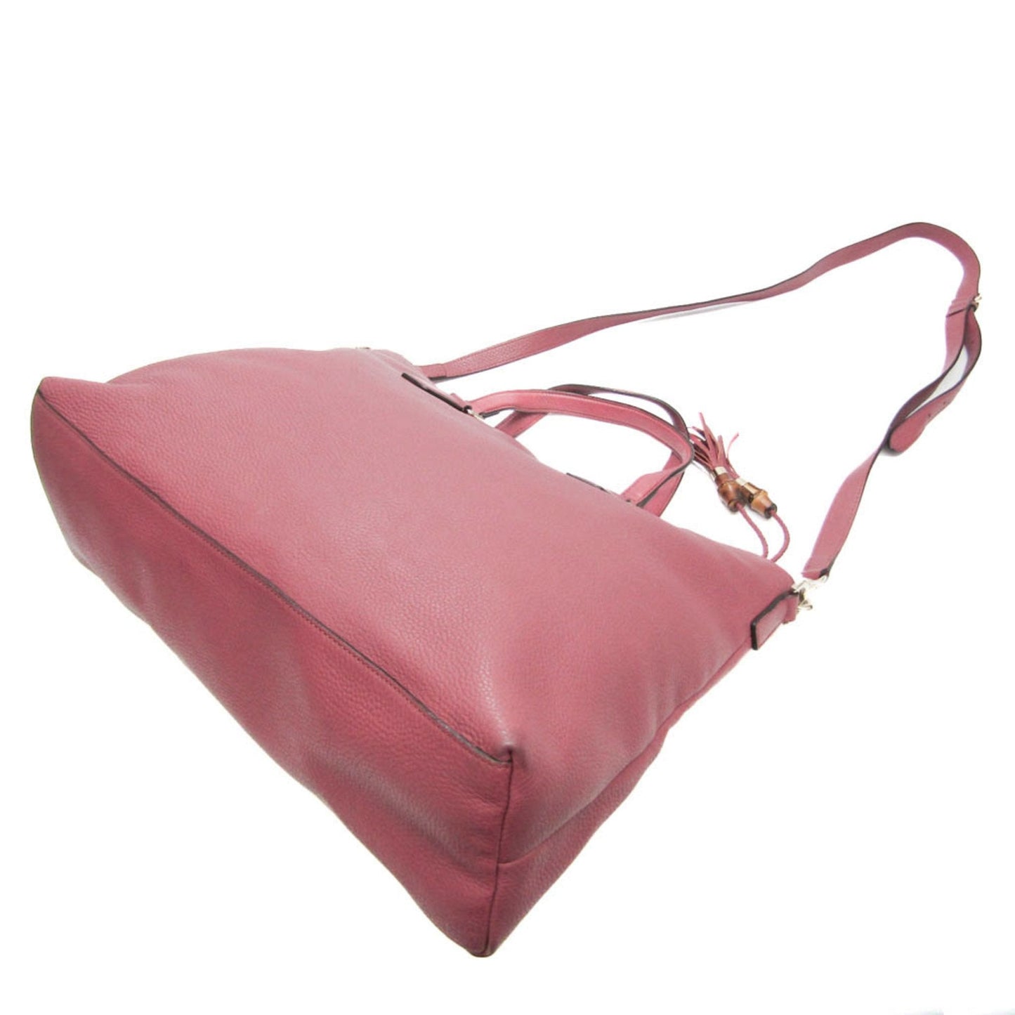 Gucci Bamboo Pink Red Leather Bamboo Handbag Shoulder Bag