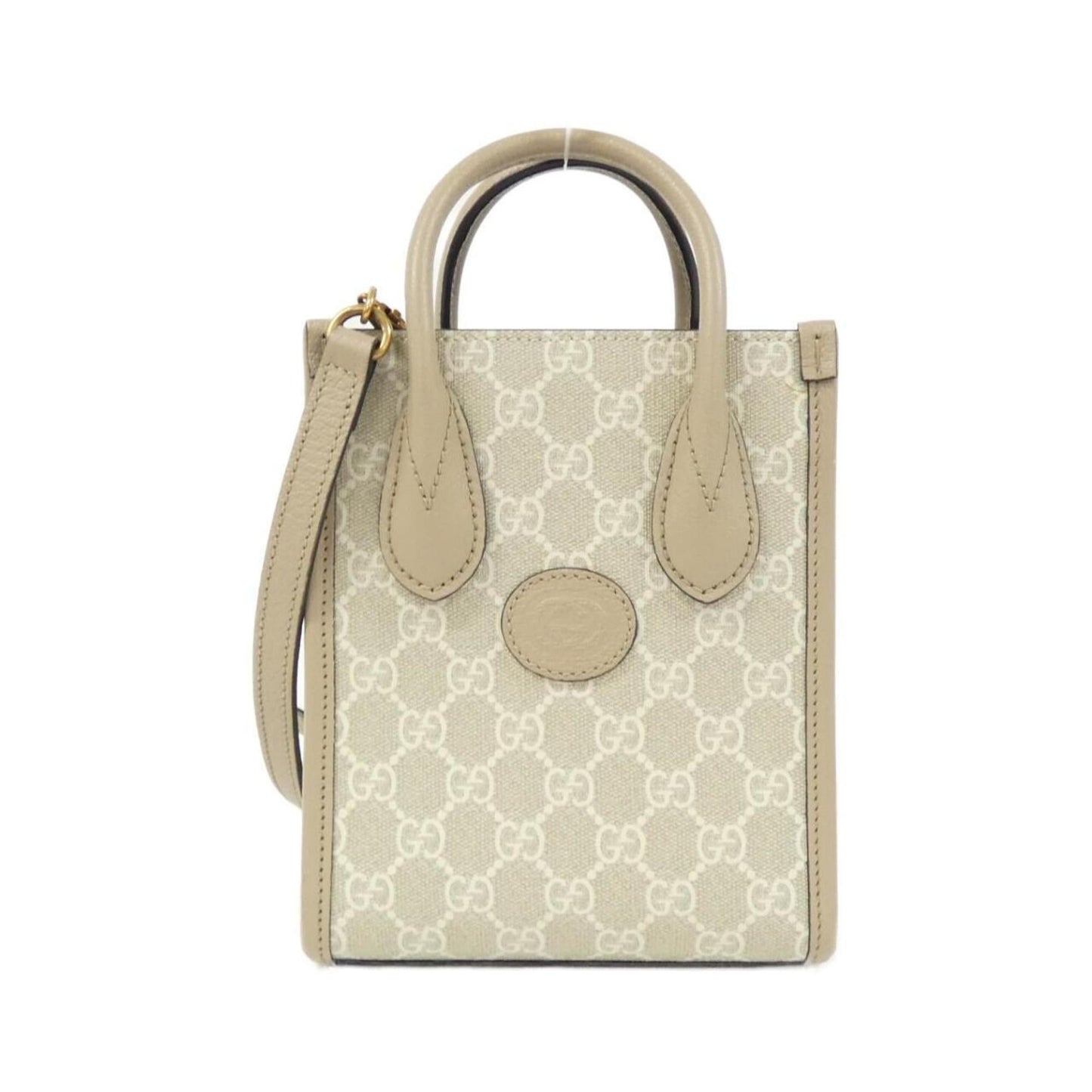 Gucci Beige White Gg Supreme Leather Handbag