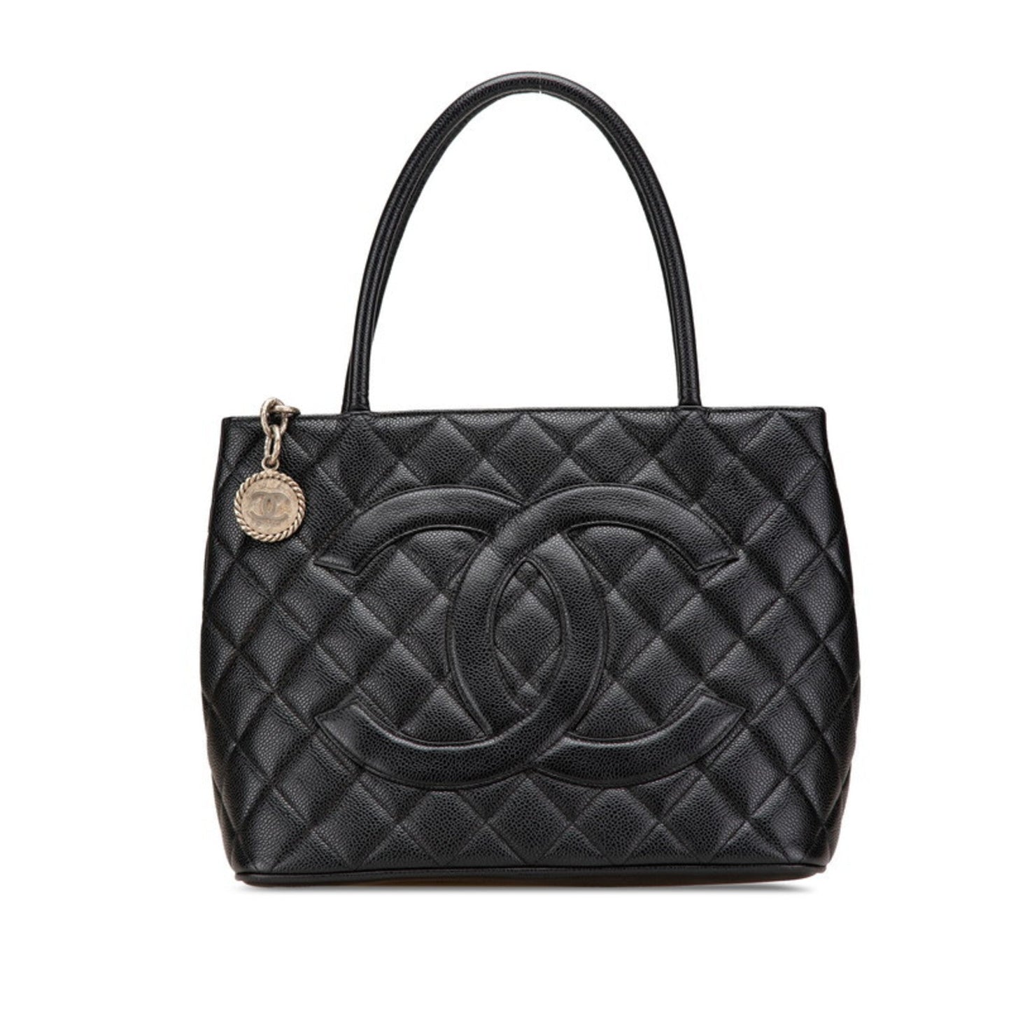 Chanel Black Grained Calfskin Tote Bag