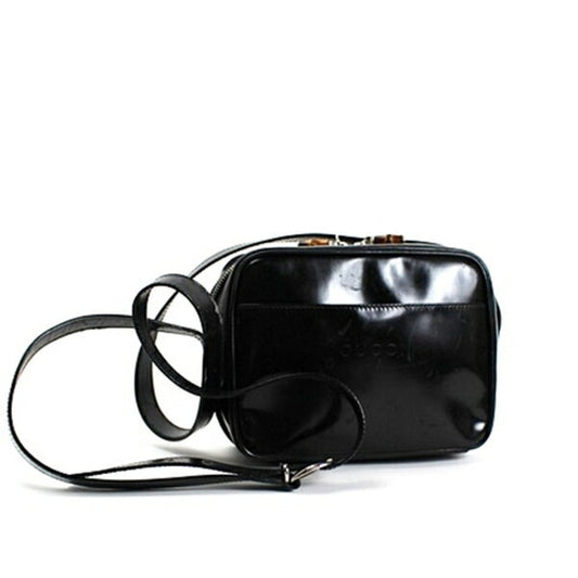Gucci Black Gray Leather Shoulder Bag