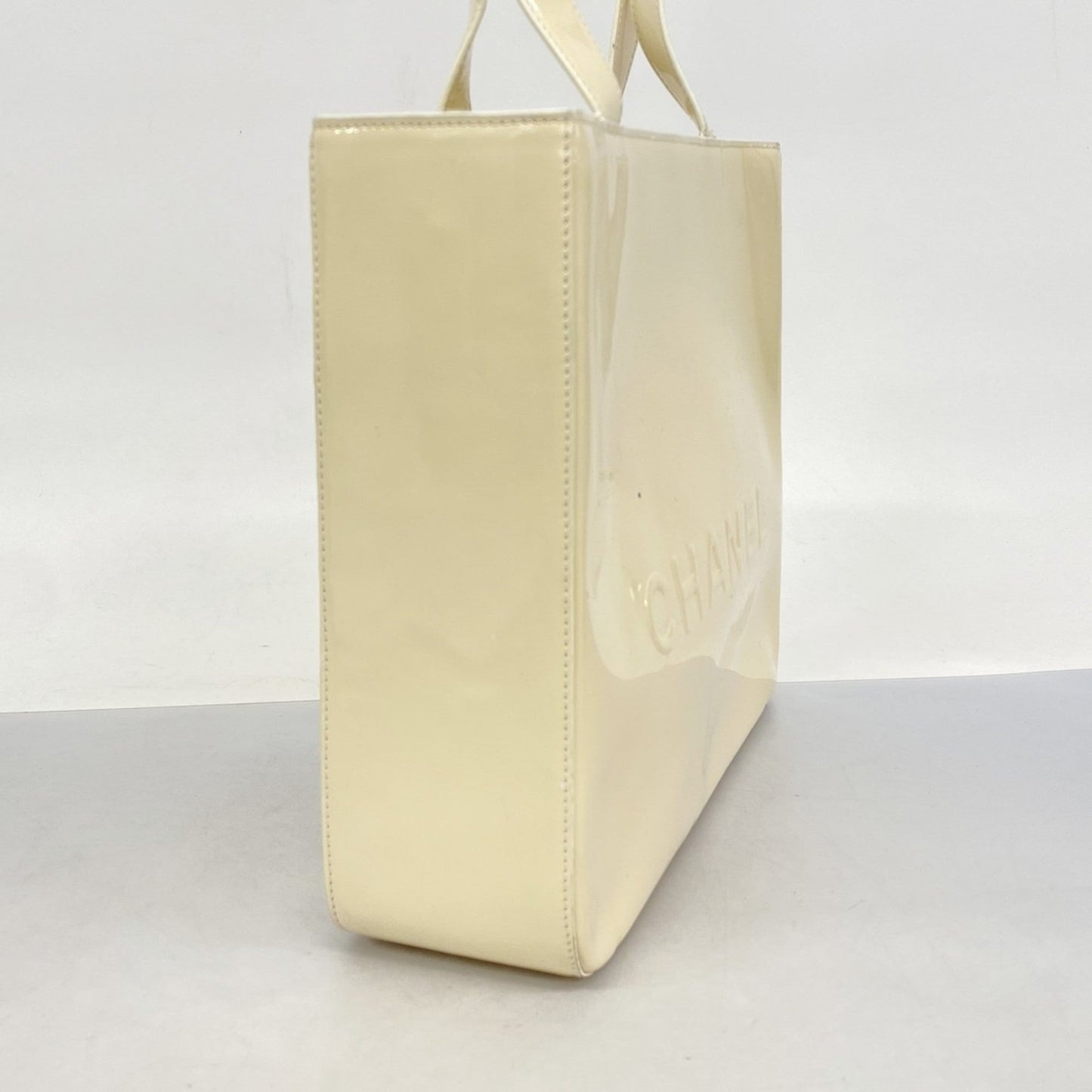 Chanel Beige Patent Leather Tote Bag