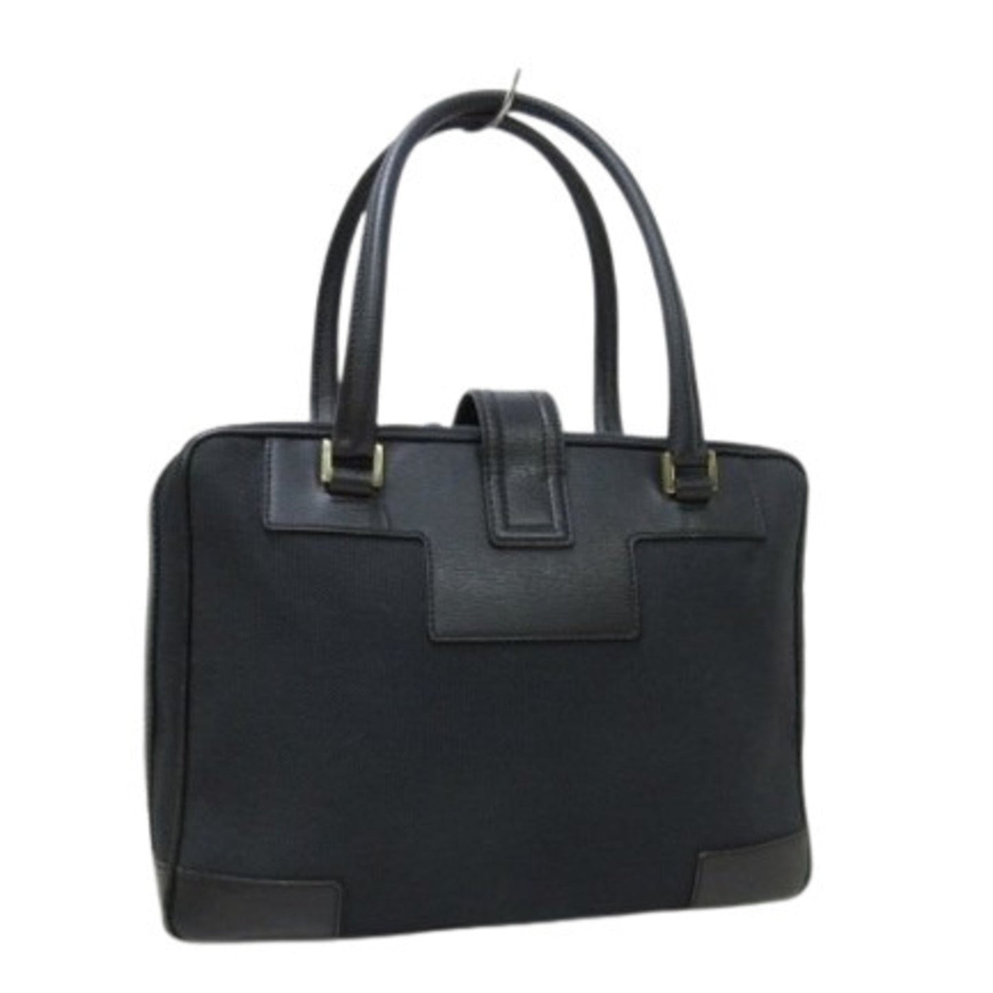 Gucci Black Canvas Leather Handbag Shoulder Bag Tote Bag