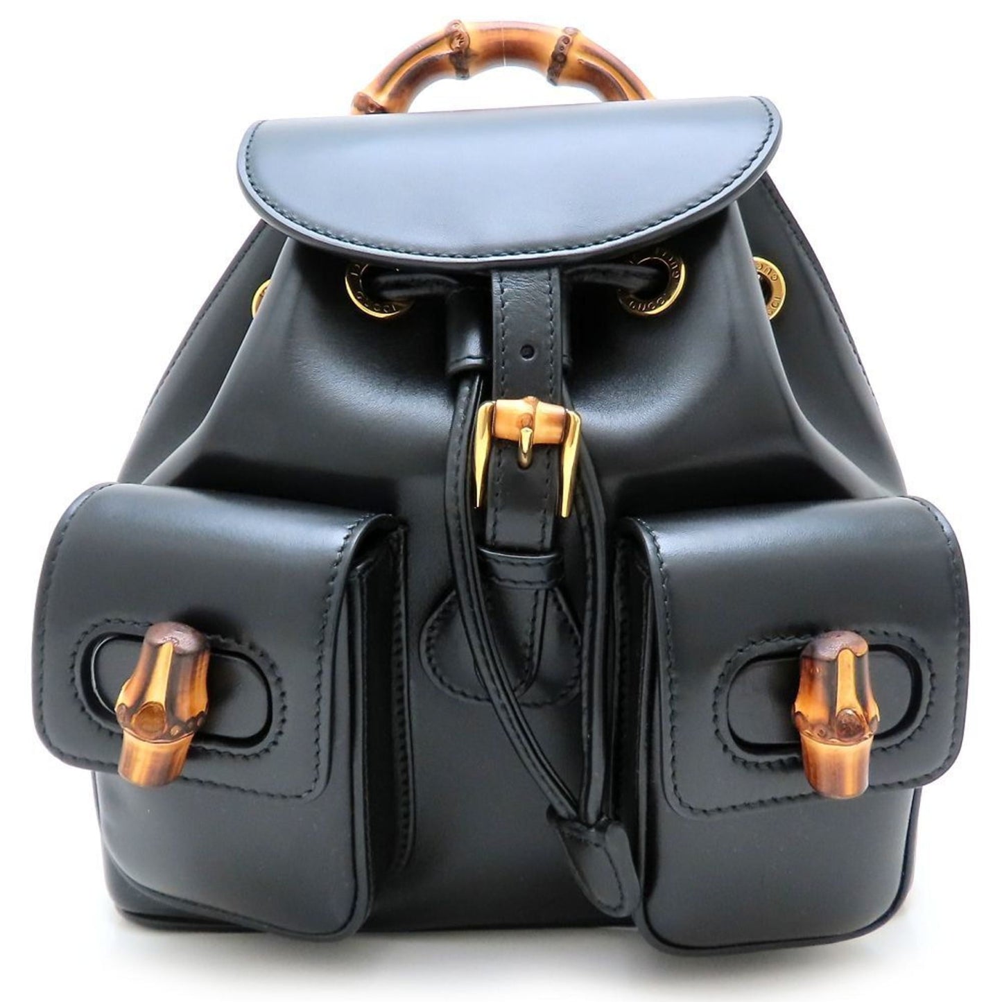 Gucci Bamboo Black Leather Backpack