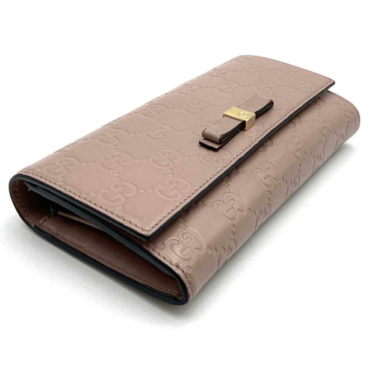 Gucci Pink Leather Long Wallet (Bi-Fold)