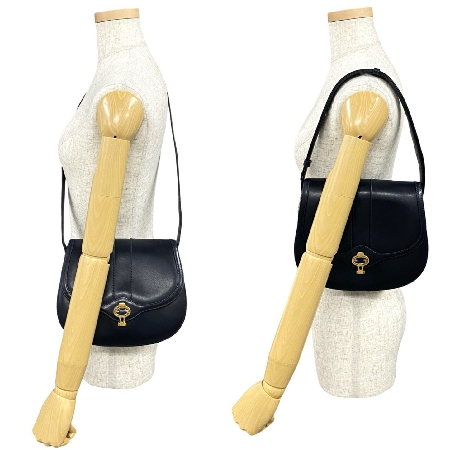 Gucci Navy Leather Handbag Shoulder Bag