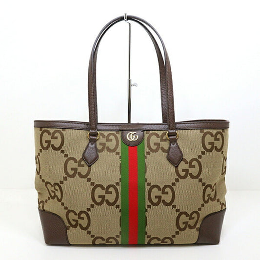 Gucci Gg Canvas Beige Camel Green Red Color Gg Canvas Tote Bag