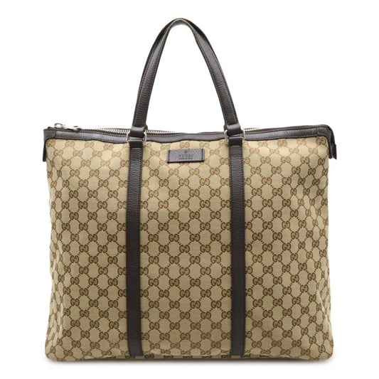 Gucci Gg Canvas Beige Dark Brown Khaki Gg Canvas Shoulder Bag Tote Bag