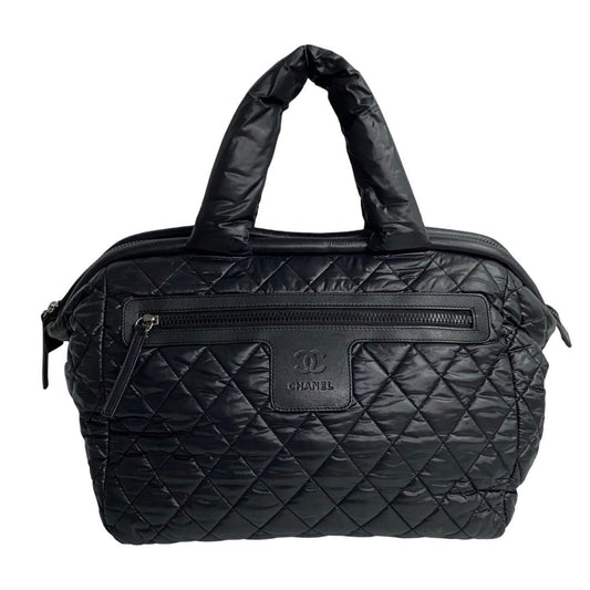 Chanel Black Nylon Handbag Tote Bag
