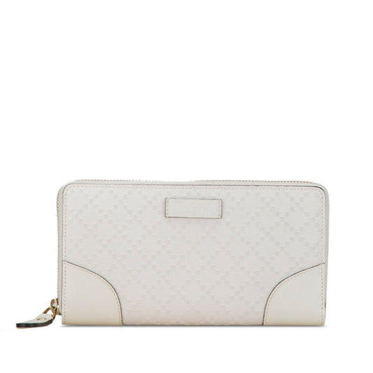 Gucci White Pvc Leather Long Wallet (Bi-Fold)