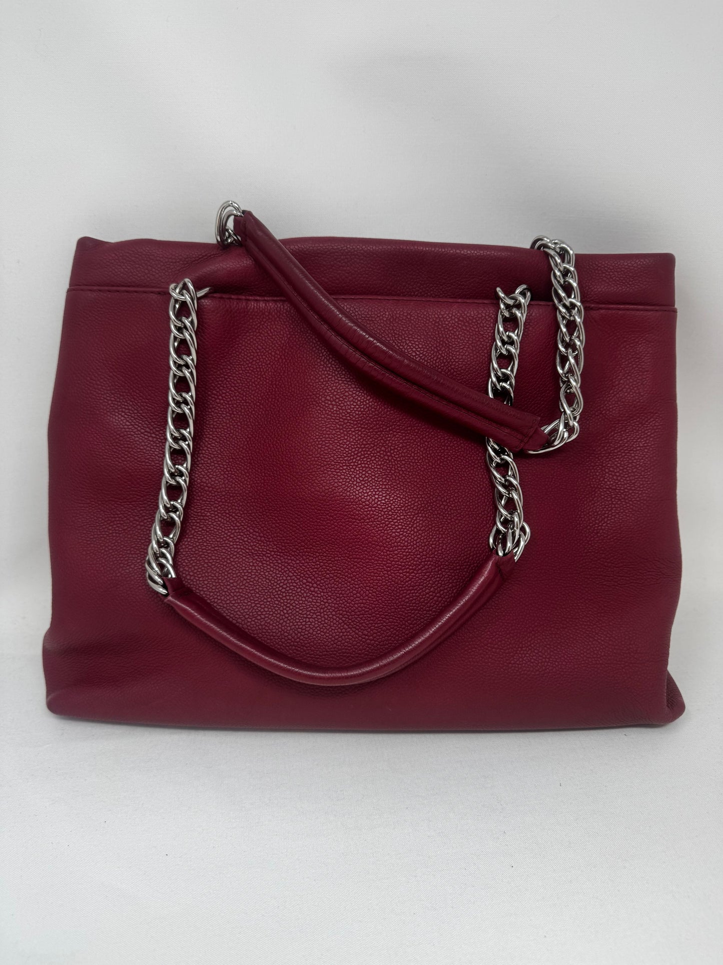 Chanel Caviar Leather Timeless CC Pleated Large Tote BJ1-10