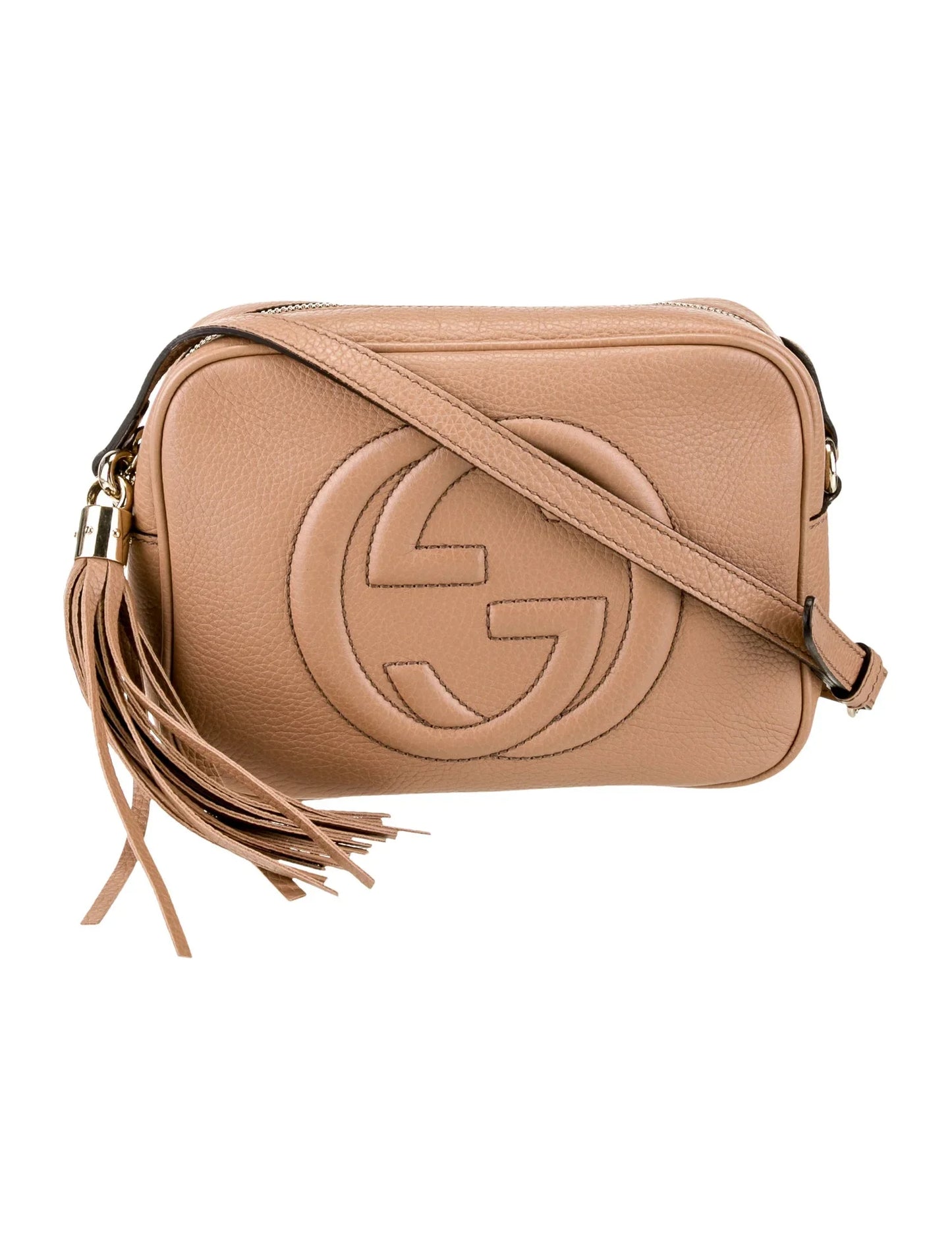 Gucci Soho Wristlet Pouch Leather Camel Leather Bag