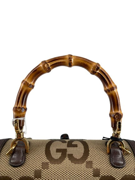 Gucci Bamboo 1947 Top Handle Bag Jumbo Gg Canvas Brown Canvas Bag