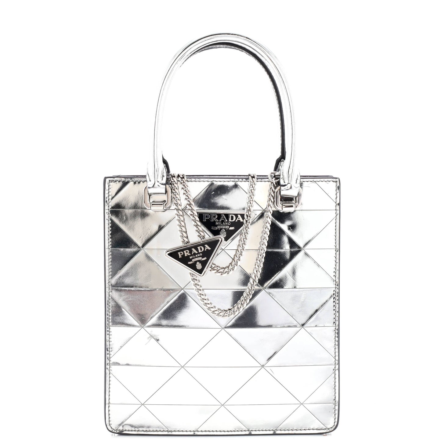 Triangle Tote Spazzolato Leather Mini