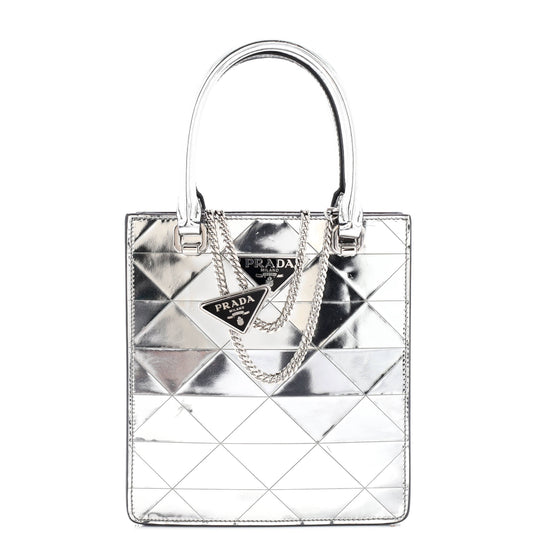 Triangle Tote Spazzolato Leather Mini