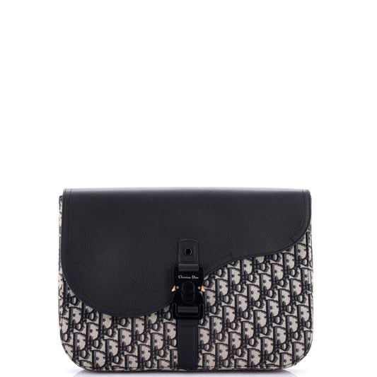 Saddle A4 Clutch Oblique Canvas and Leather