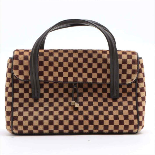 LOUIS VUITTON DAMIER SAUVAGE LIONNE CALF HAIR HANDBAG
