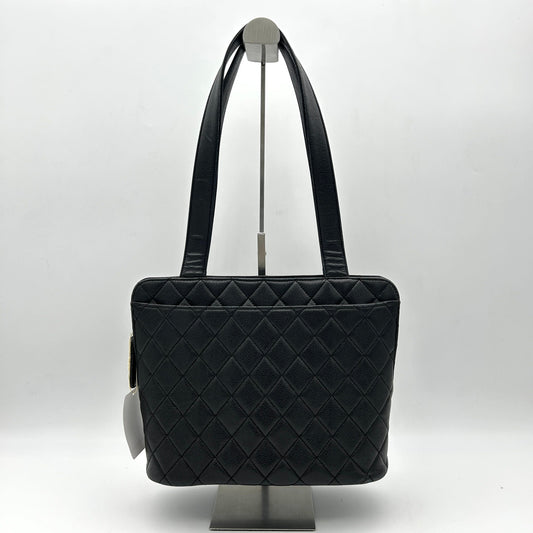 CHANEL Brown Lambskin Large Tote With Coco Mark Enamel WD332310