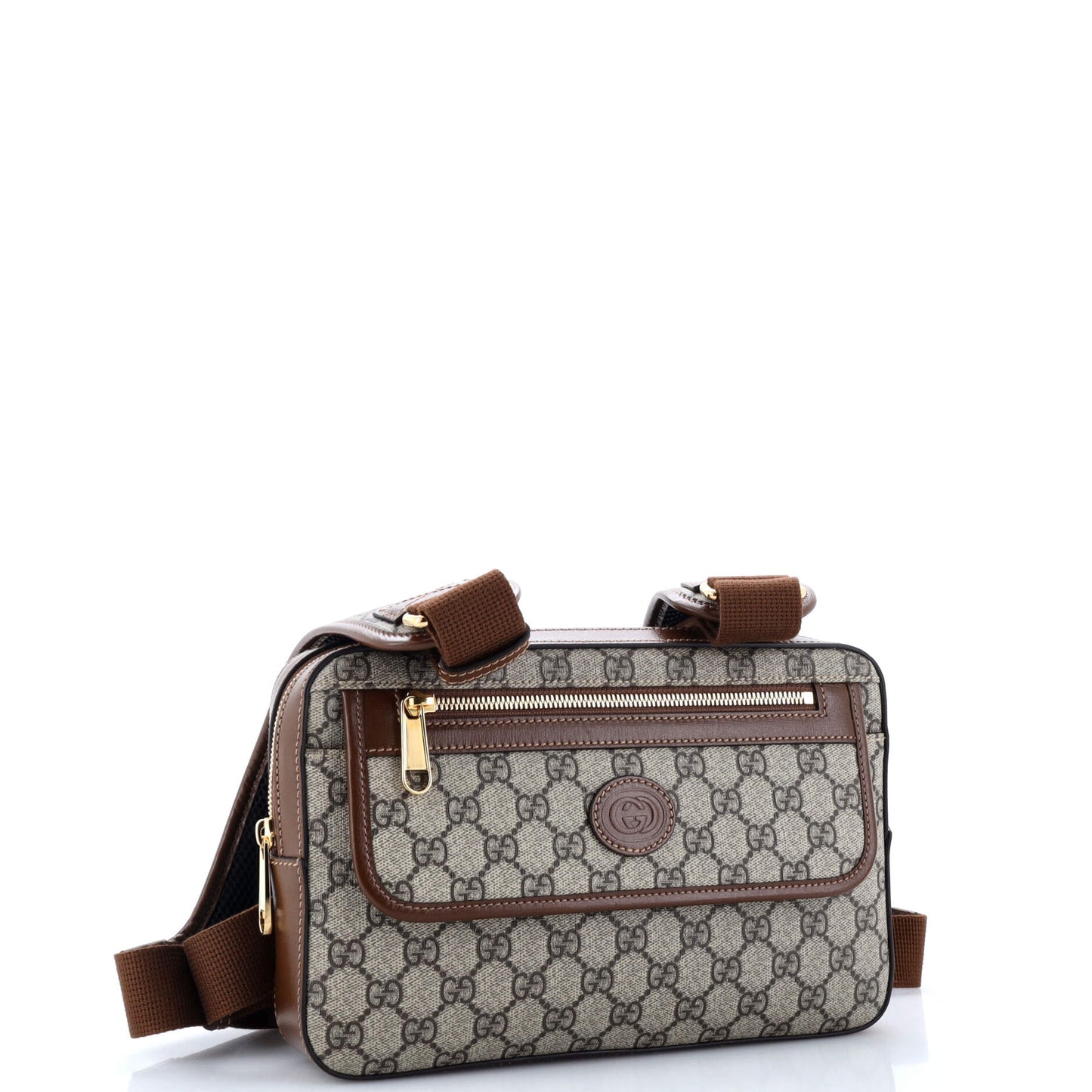 Interlocking G Patch Buckle Backpack GG Coated Canvas