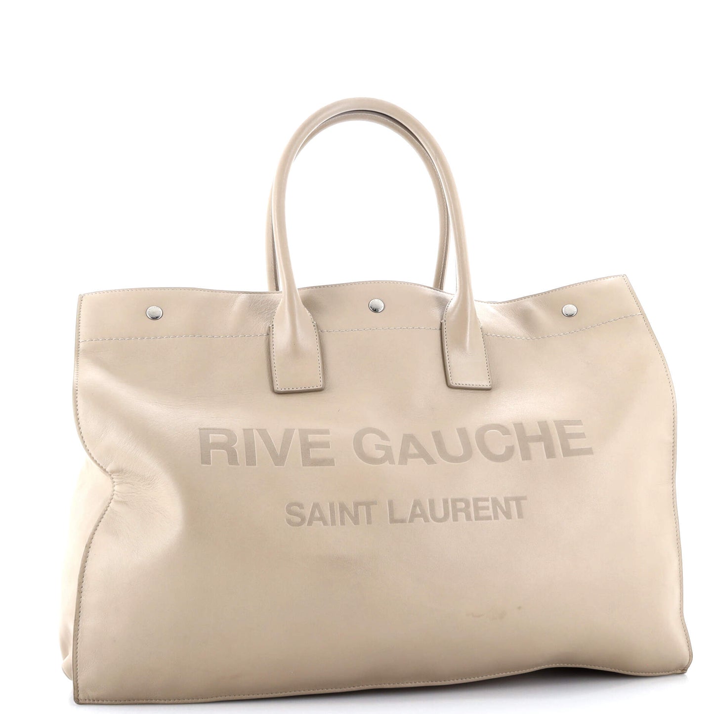 Rive Gauche Shopper Tote Embossed Leather Large