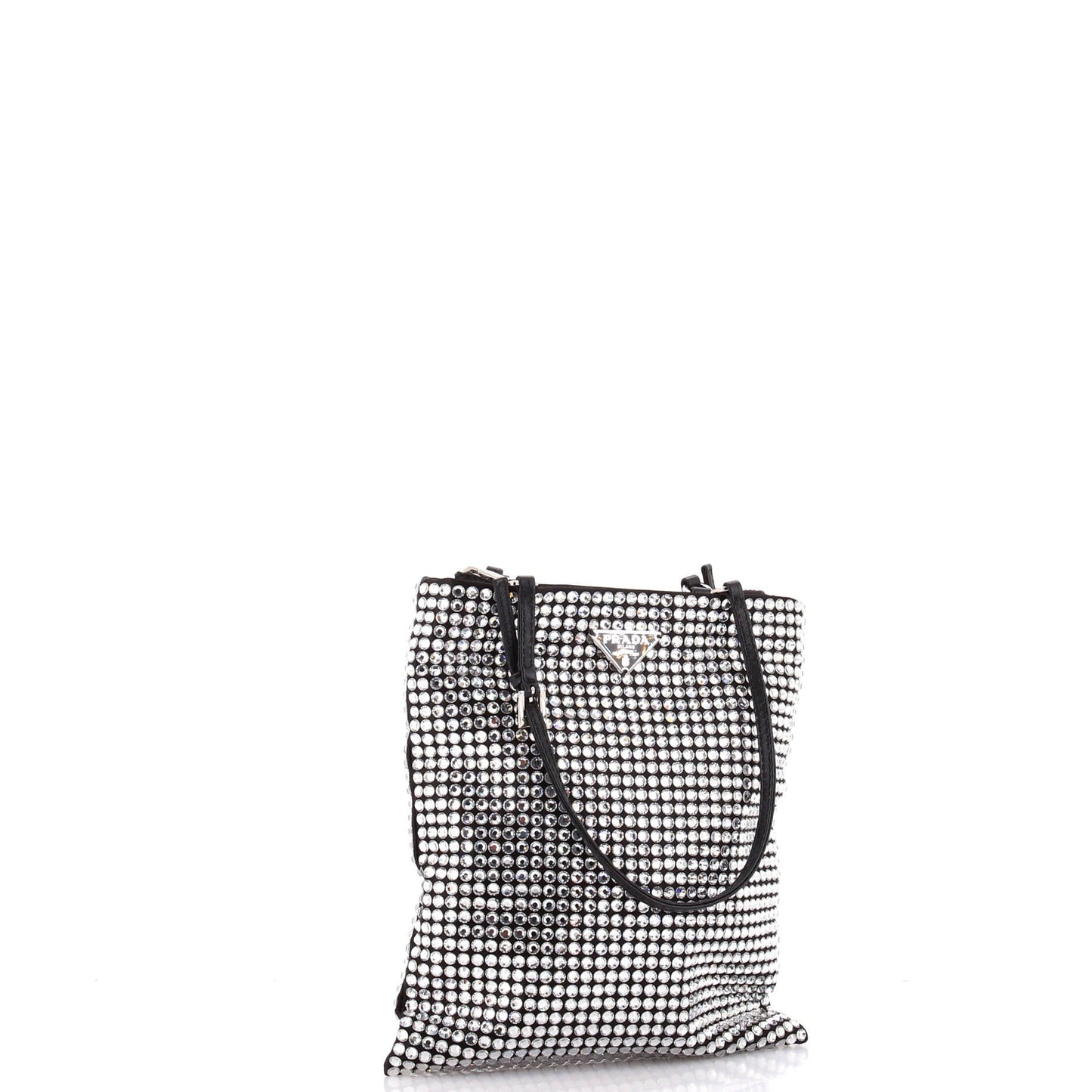 Convertible Open Tote Crystal Embellished Satin Mini