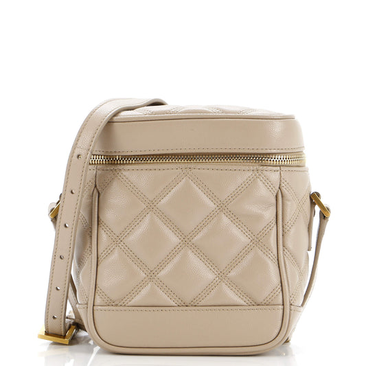 80's Vanity Bag Quilted Leather