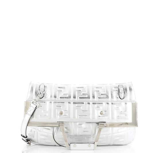 FF 1974 Foldover Frame Tote Zucca Embossed Leather Medium