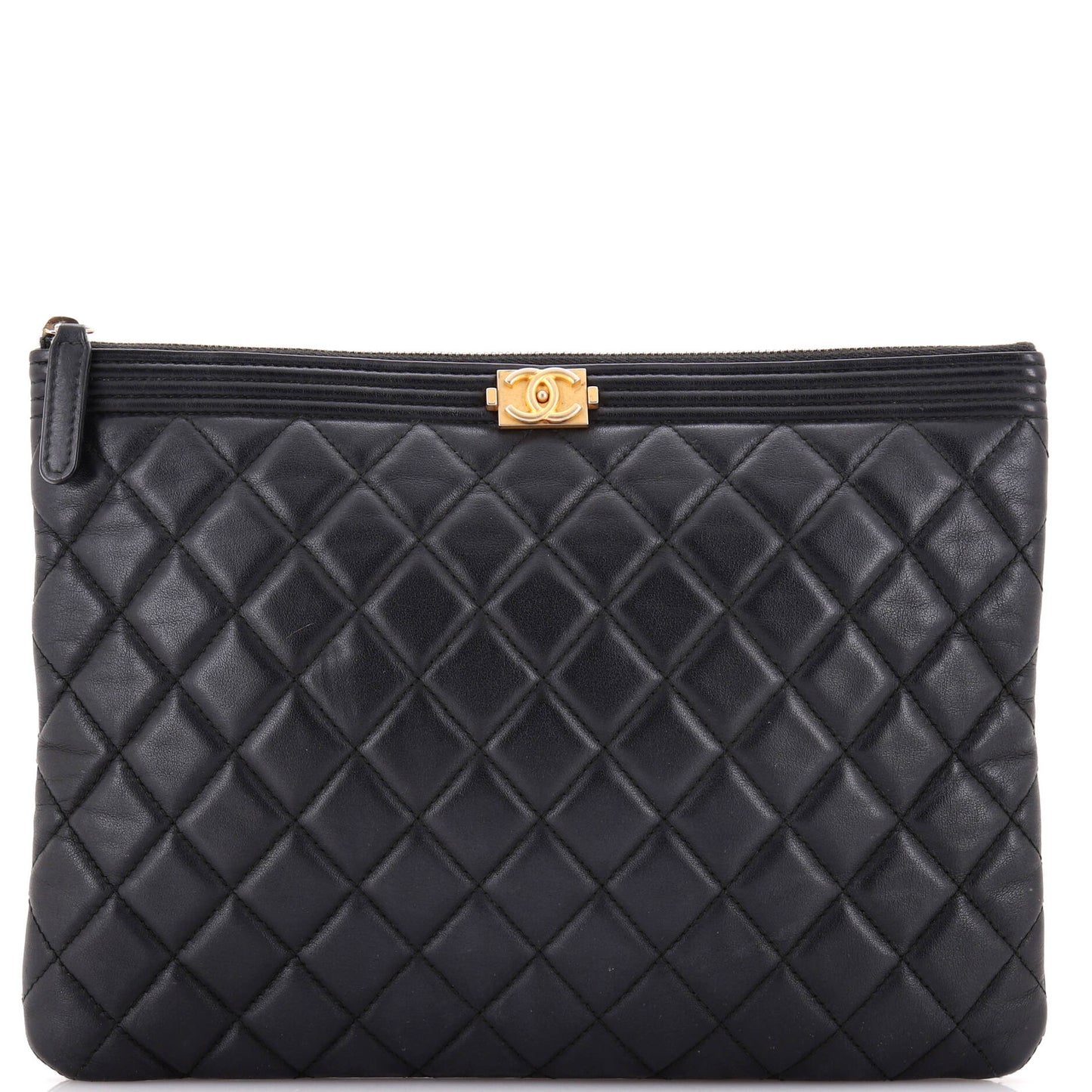 Boy O Case Clutch Quilted Lambskin Medium