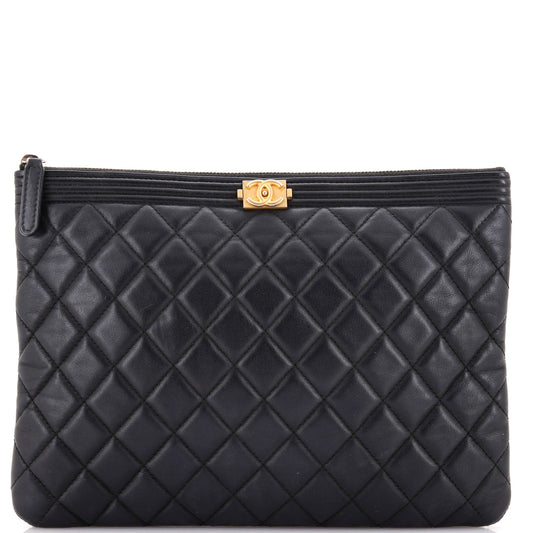 Boy O Case Clutch Quilted Lambskin Medium