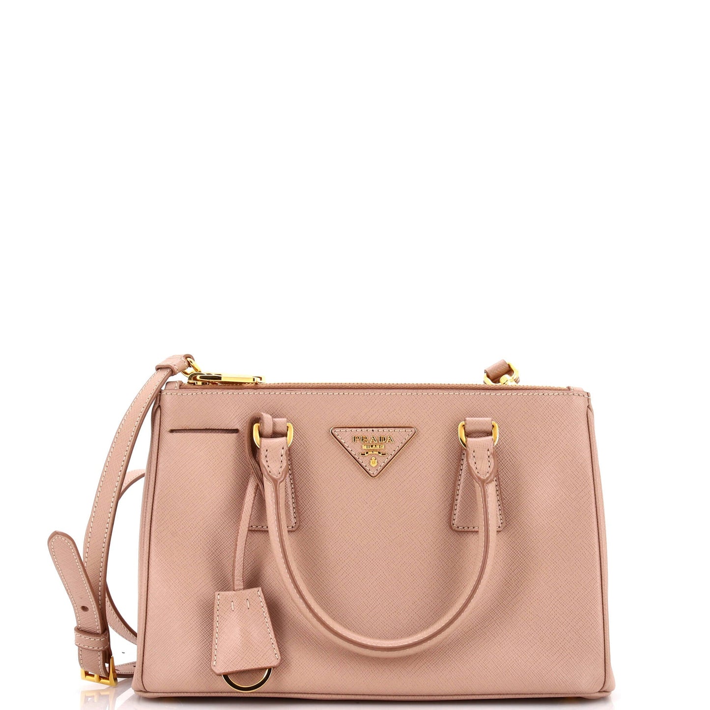 Double Zip Lux Tote Saffiano Leather Mini