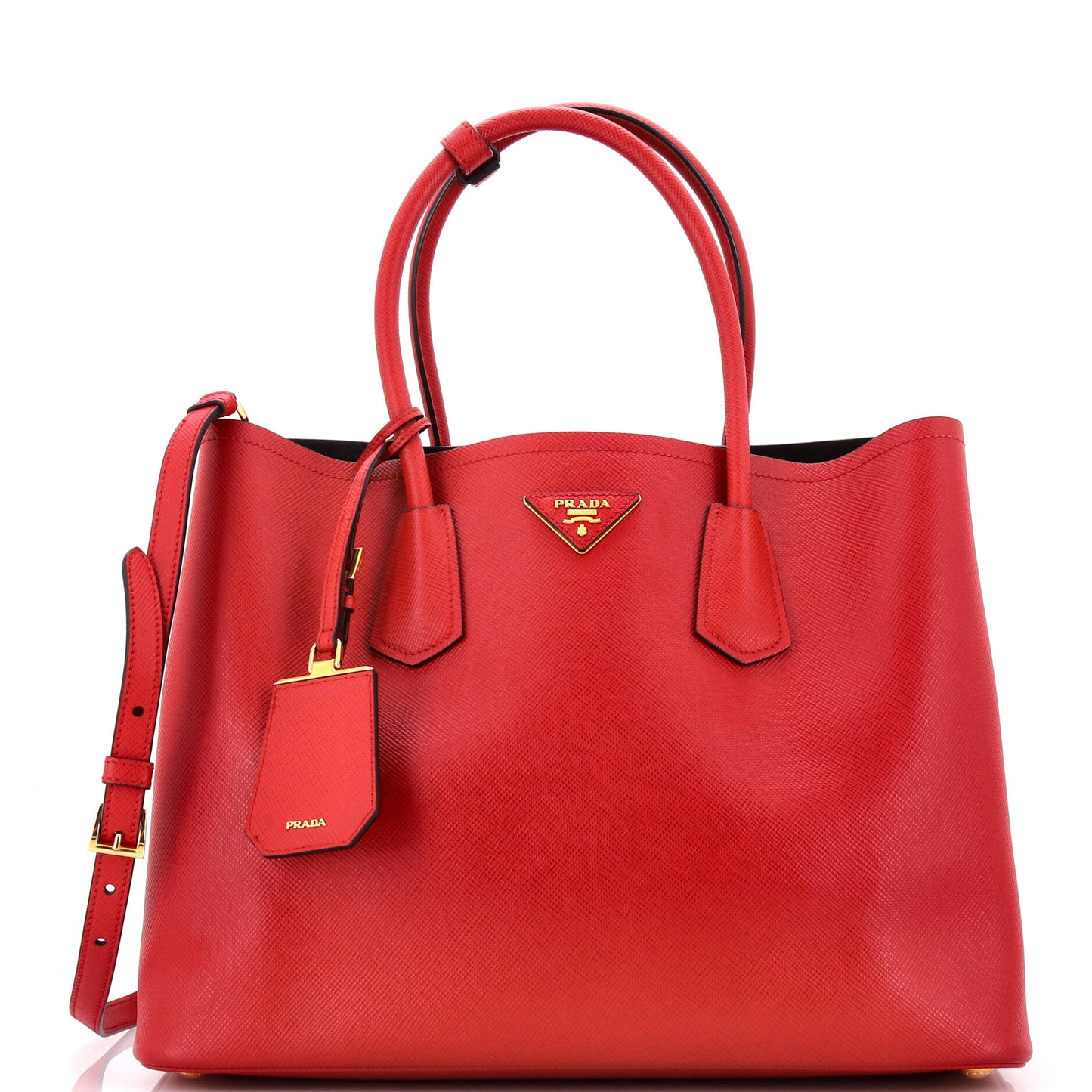 Cuir Double Tote Saffiano Leather Large