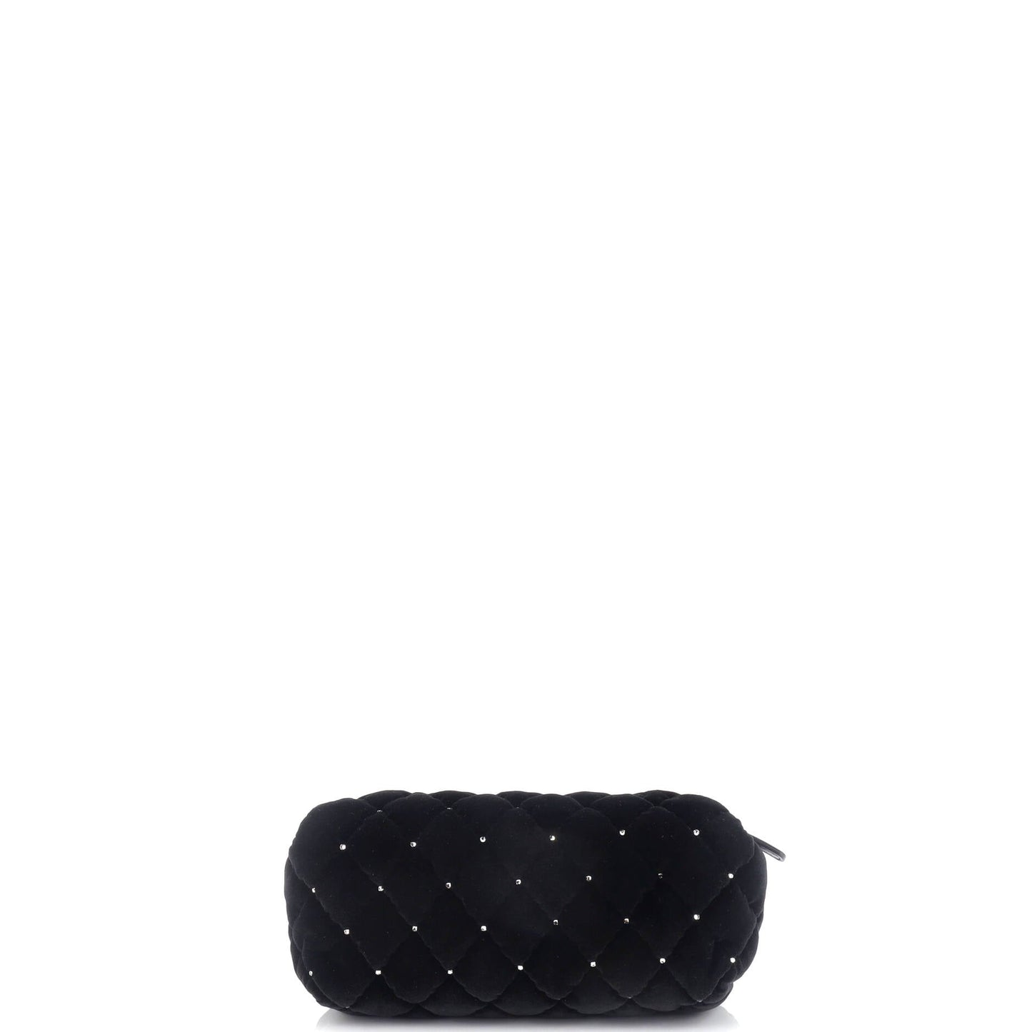 CC Barrel Wristlet Chain Clutch Quilted Velvet with Crystals