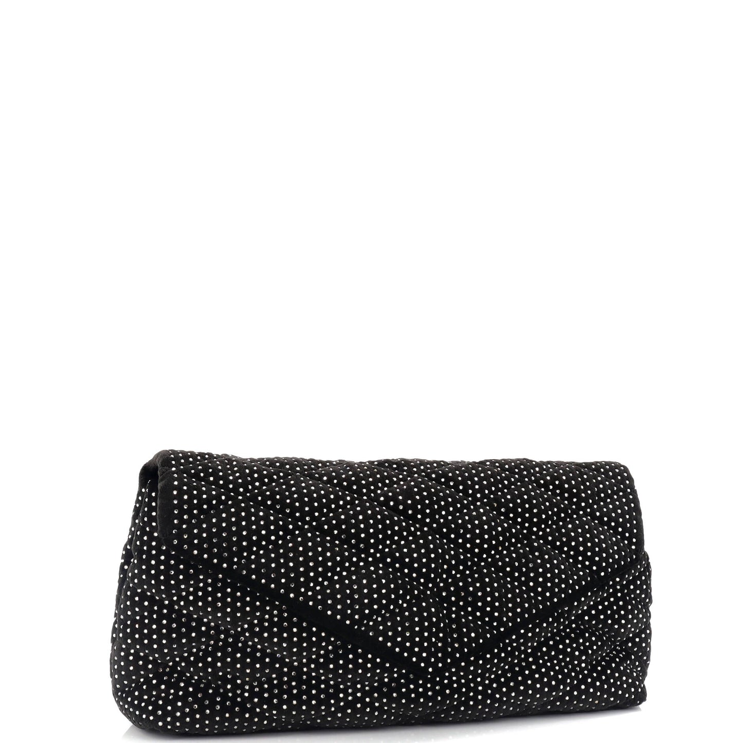Sade Puffer Envelope Clutch Crystal Embellished Velvet Large