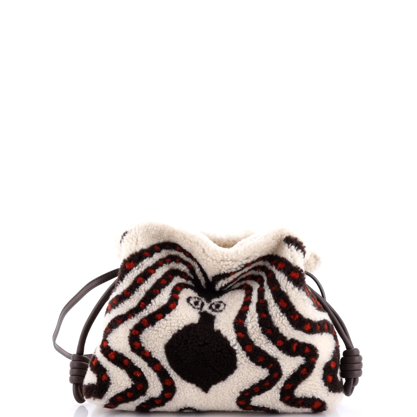 x Bernard Leach Flamenco Knot Clutch Printed Shearling Small
