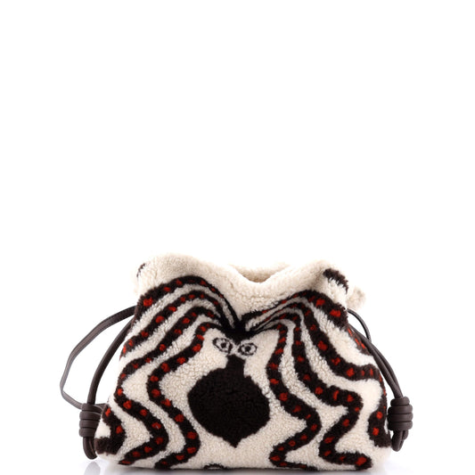 x Bernard Leach Flamenco Knot Clutch Printed Shearling Small