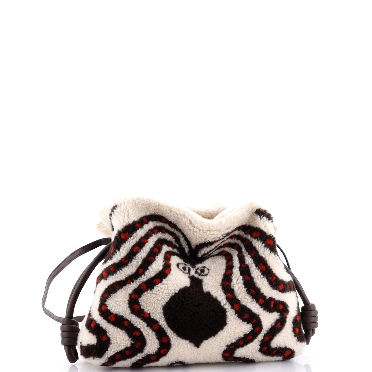 x Bernard Leach Flamenco Knot Clutch Printed Shearling Small