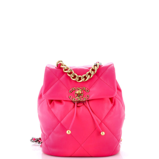 19 Flap Backpack Quilted Lambskin