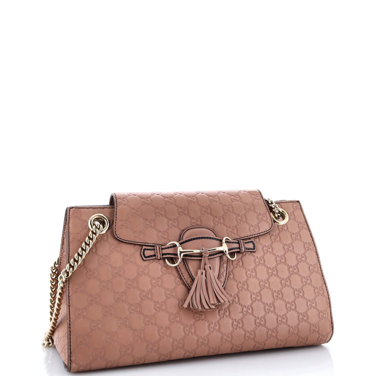 Emily Chain Flap Shoulder Bag Guccissima Leather Large