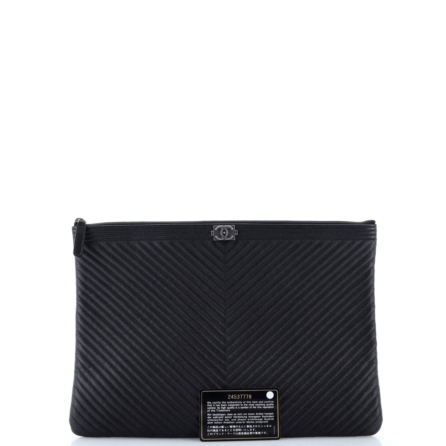 Boy O Case Clutch Chevron Lambskin Large