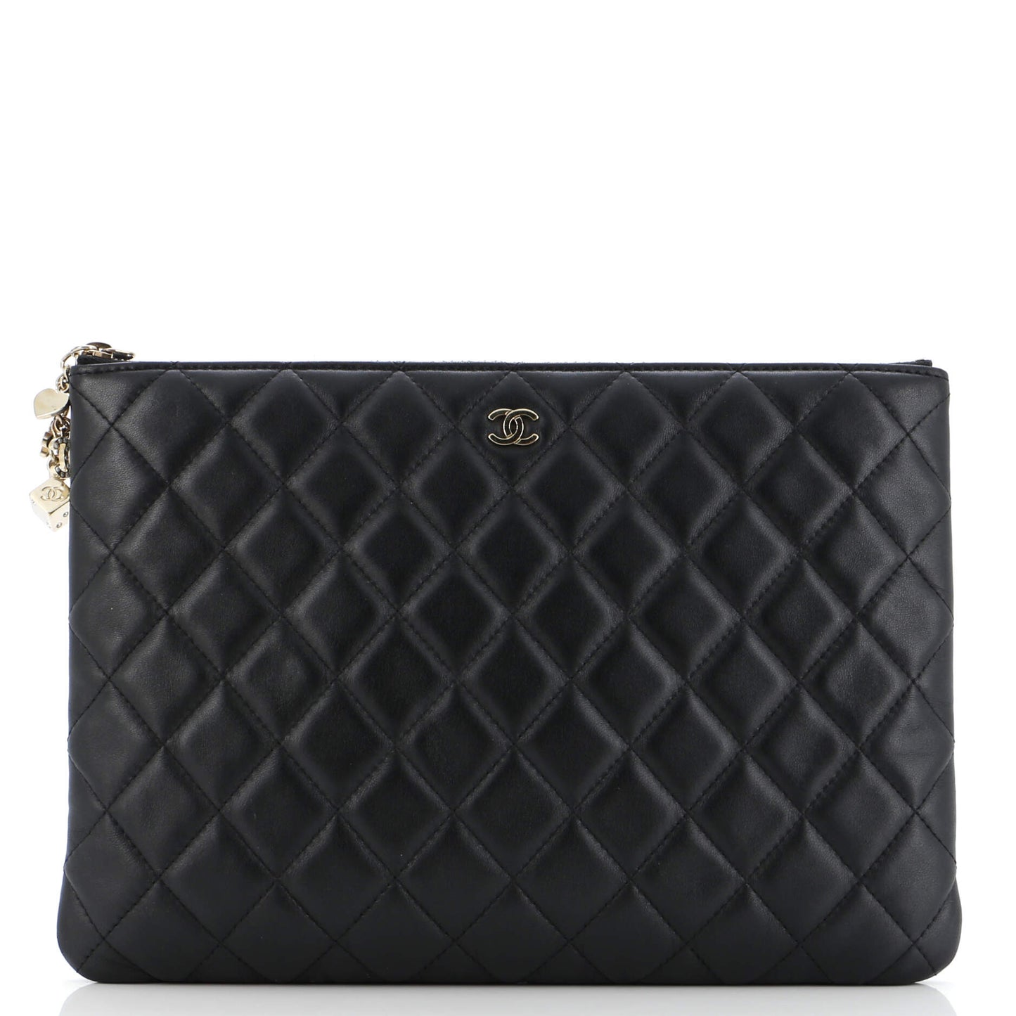 CC Casino O Case Clutch Quilted Lambskin Medium